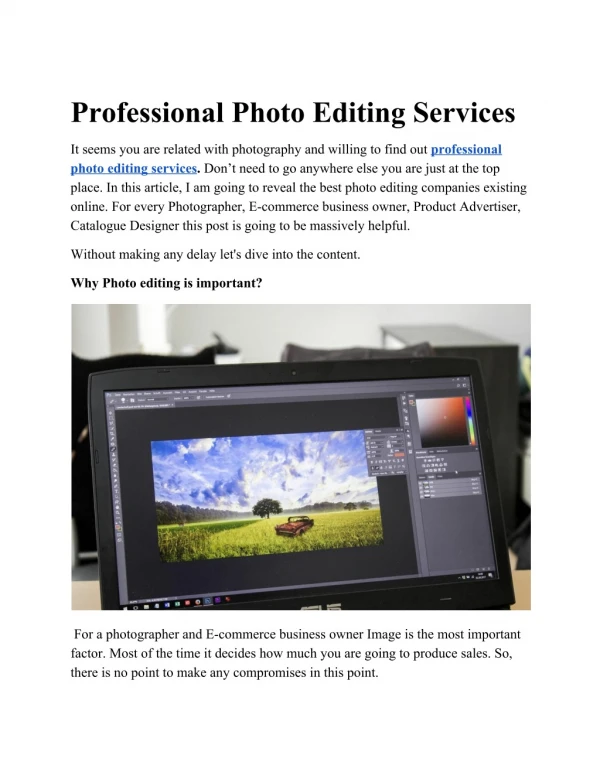 Professional Photo Editing Services Nearest