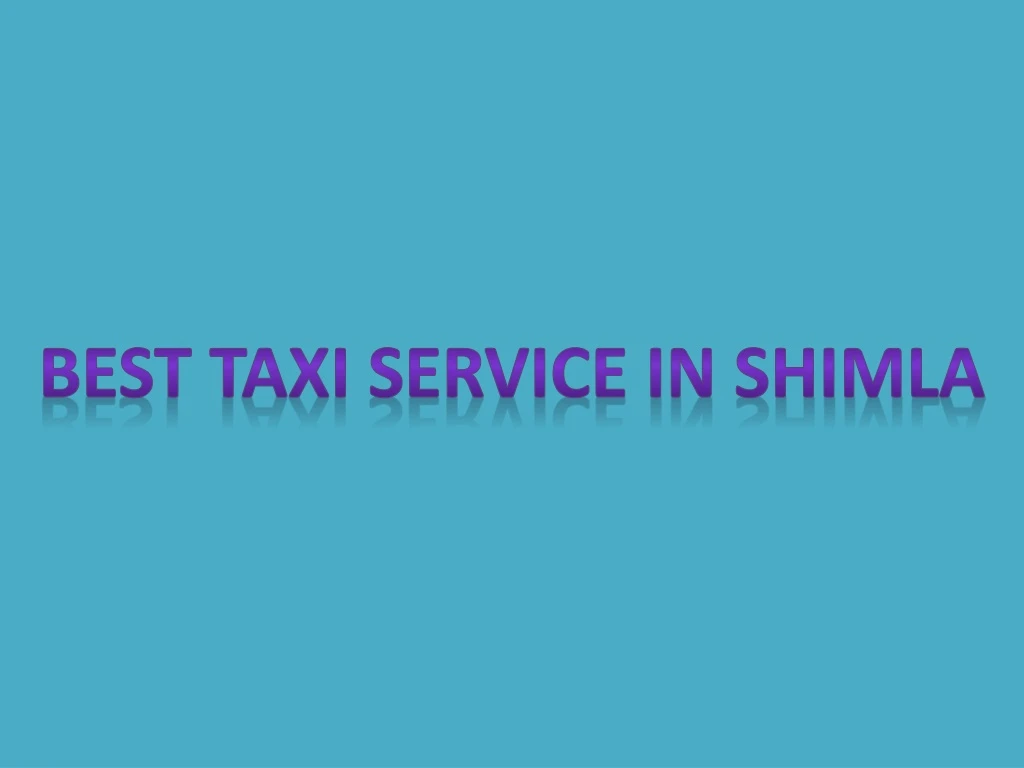 best taxi service in shimla