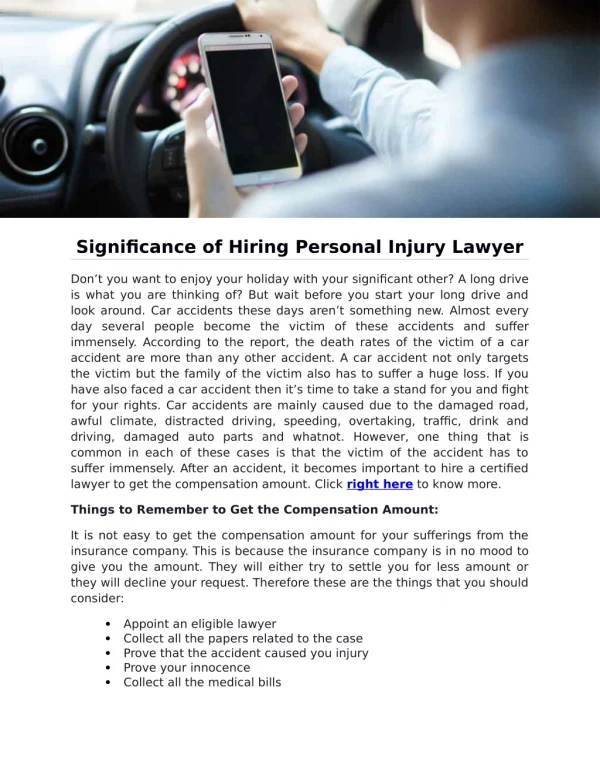 Significance of Hiring Personal Injury Lawyer