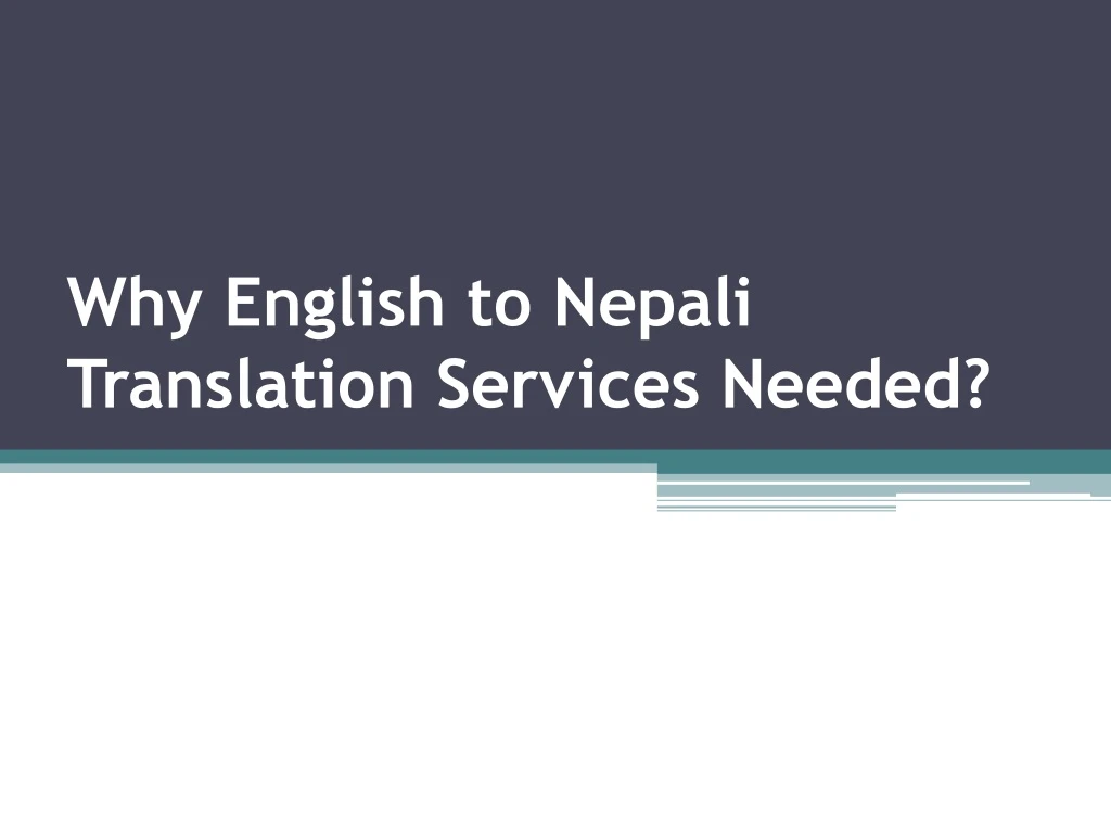 why english to nepali translation services needed