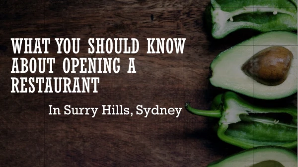 How to Start a Restaurant in Surry Hills