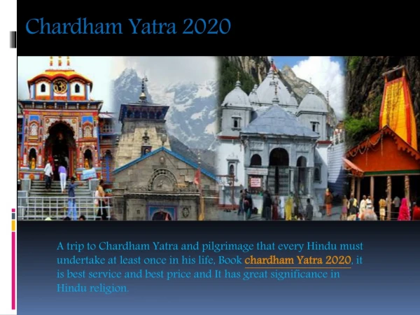 Chardham Yatra 2020