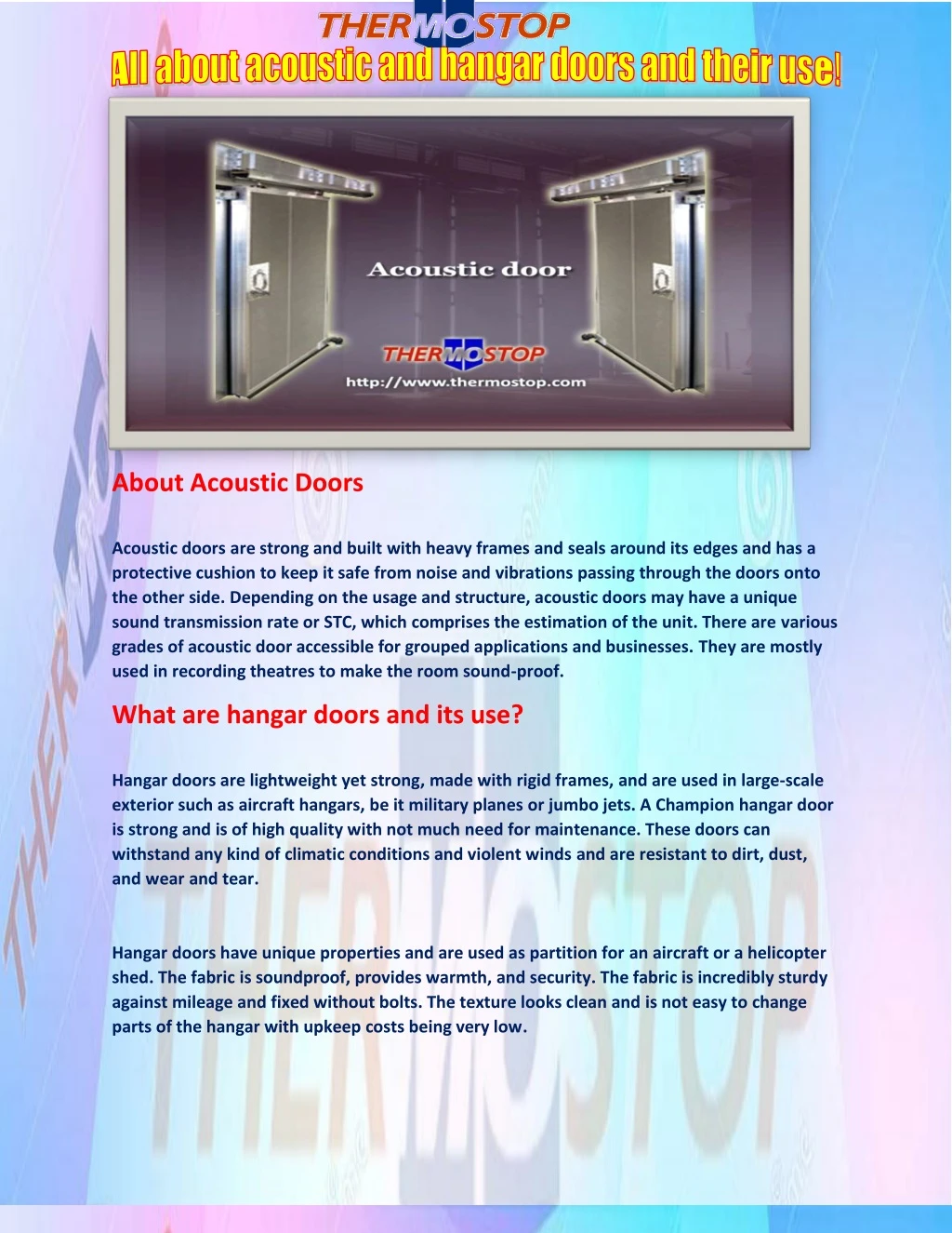 about acoustic doors