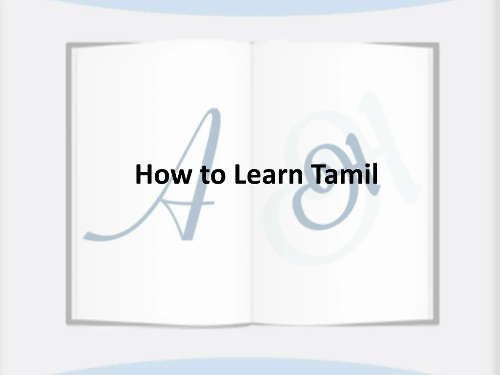 how to learn tamil