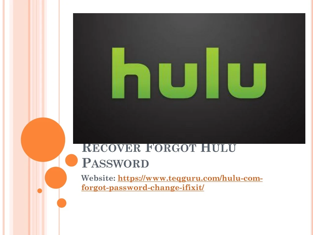 recover forgot hulu password