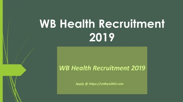 WB Health Recruitment 2019, 150 Driver Posts, West Bengal Health Jobs