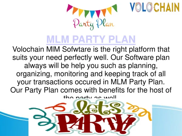 Party Plan MLM Software - Volochainmlmsoftware.com
