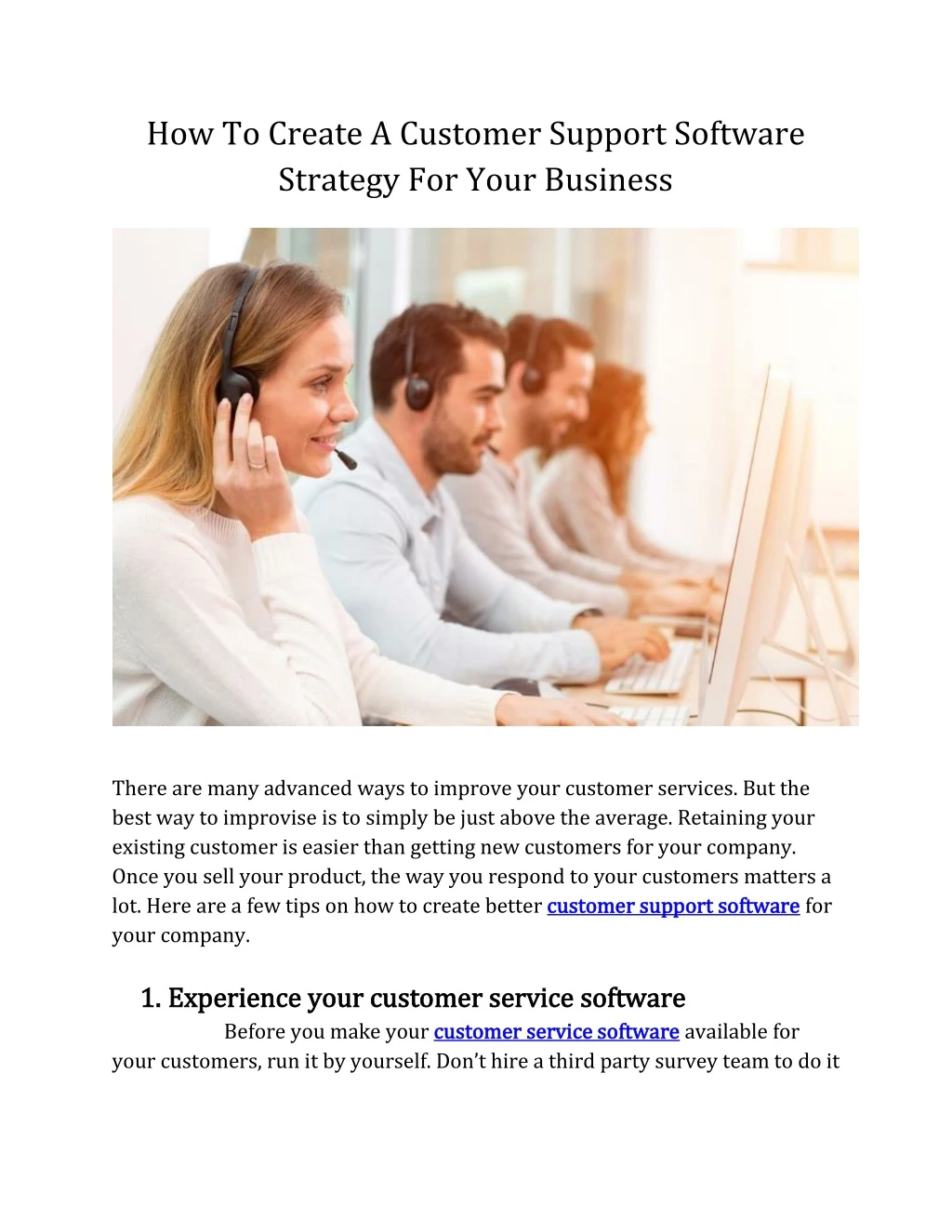 how to create a customer support software