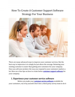 How To Create A Customer Support Software Strategy For Your Business - slide 1