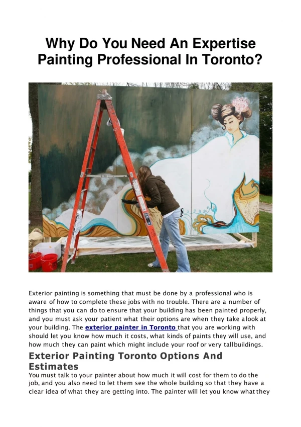Why Do You Need An Expertise Painting Professional In Toronto?