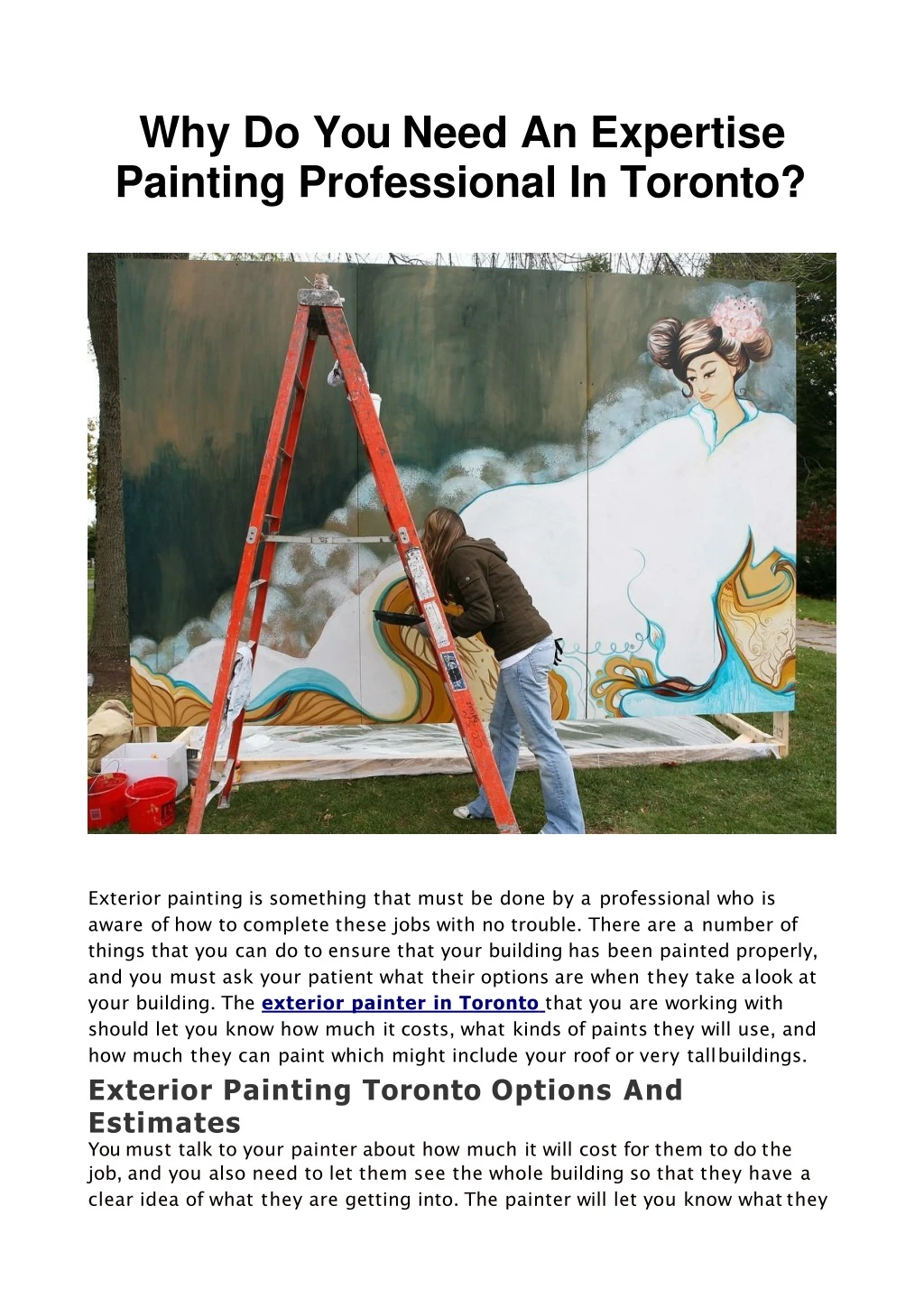 why do you need an expertise painting professional in toronto