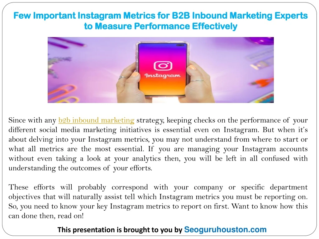 few important instagram metrics for b2b inbound