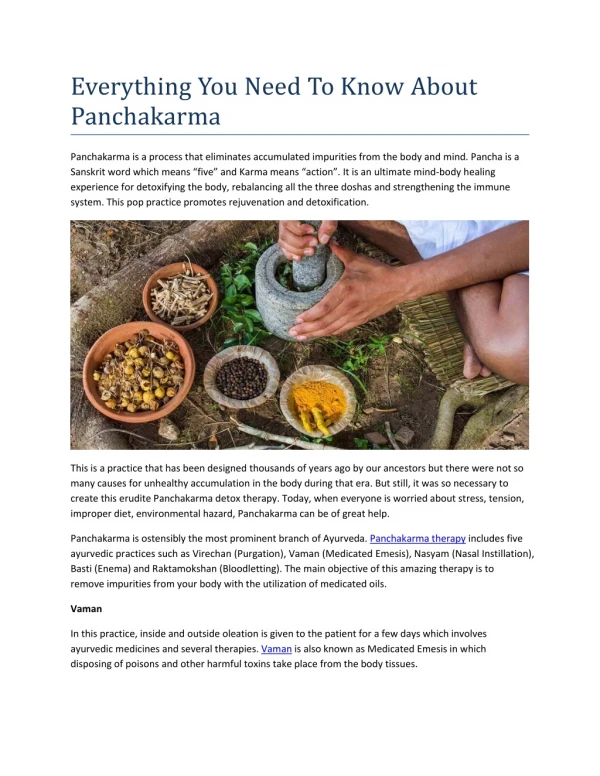 Everything You Need To Know About Panchakarma