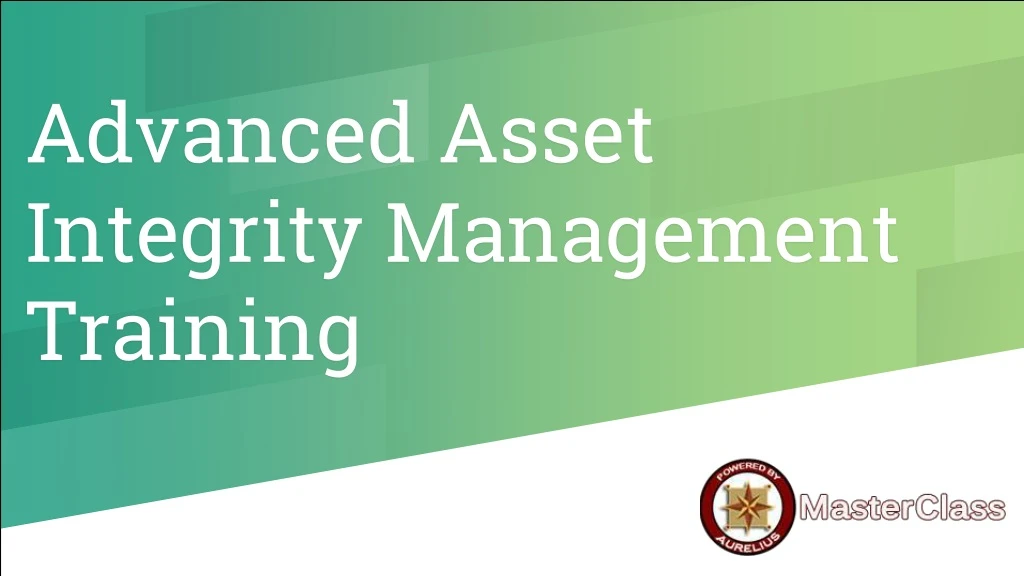 advanced asset integrity management training