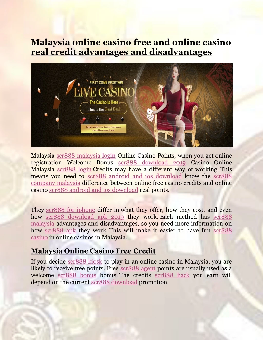 malaysia online casino free and online casino