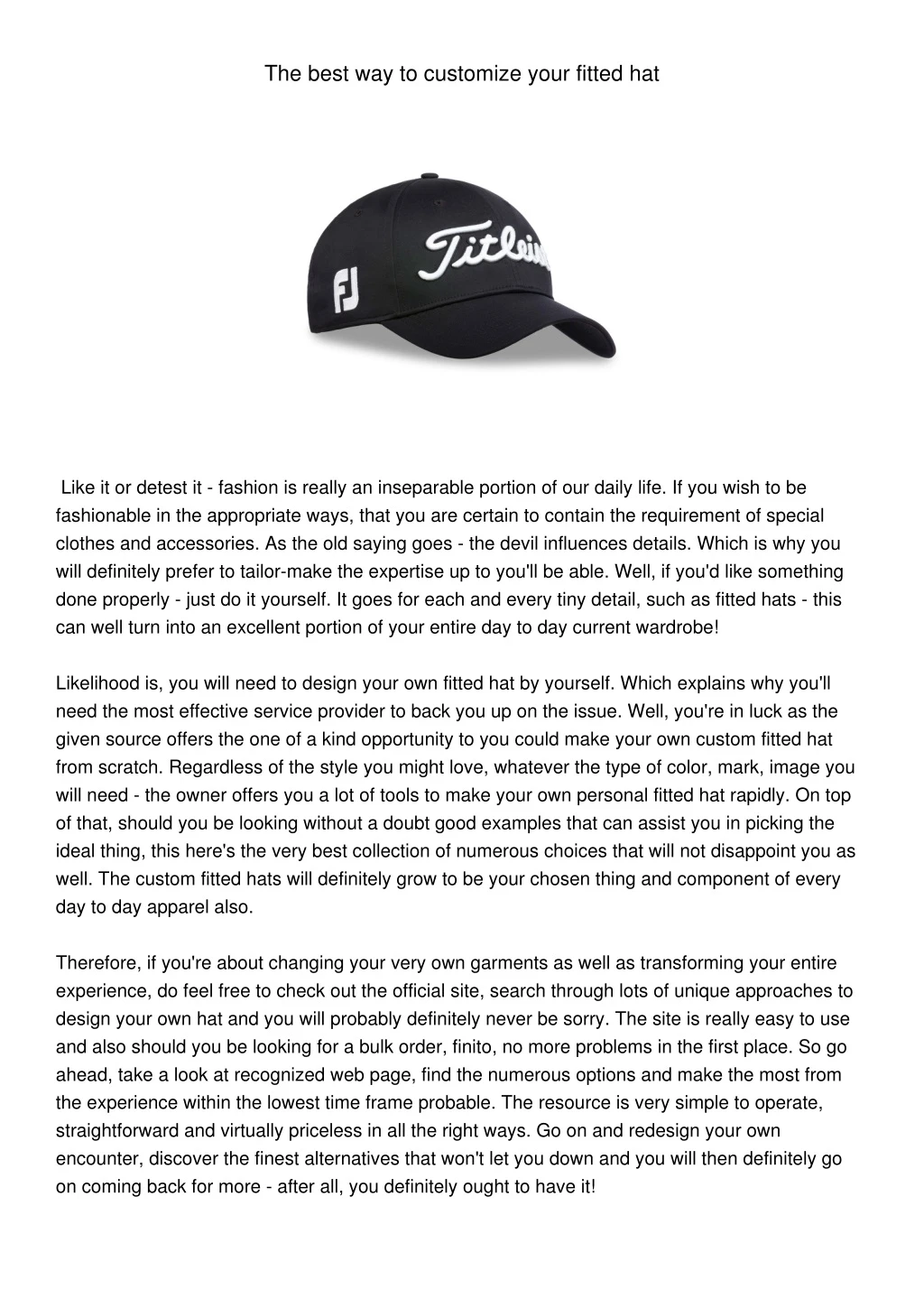 the best way to customize your fitted hat