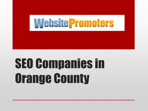 Seo Companies in Orange County- Websitepromoters