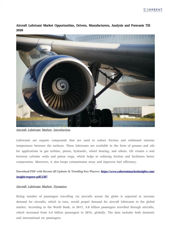 Aircraft lubricant market