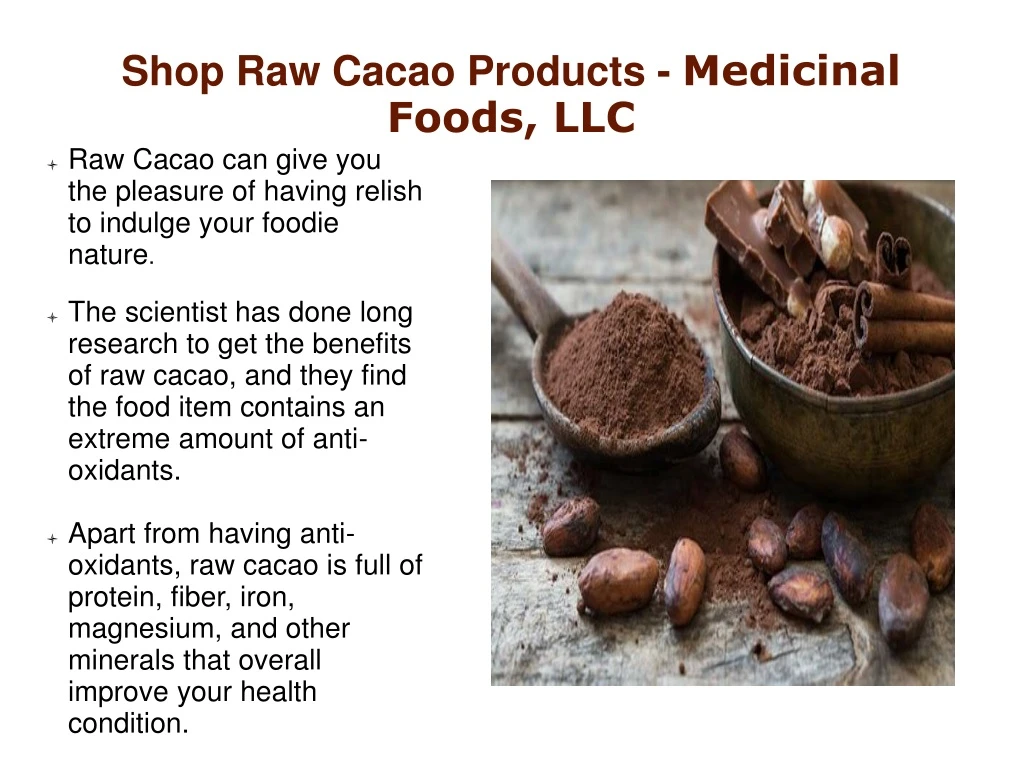 shop raw cacao products medicinal foods llc