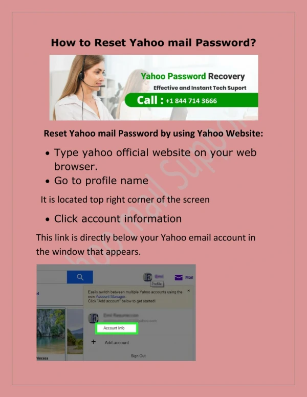 How to Reset Yahoo mail Password?