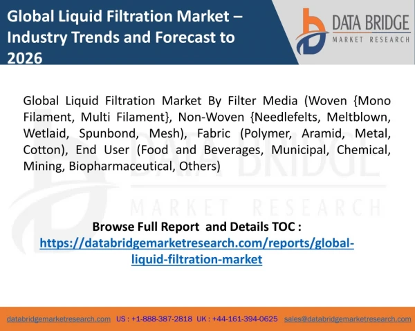 Global liquid filtration market