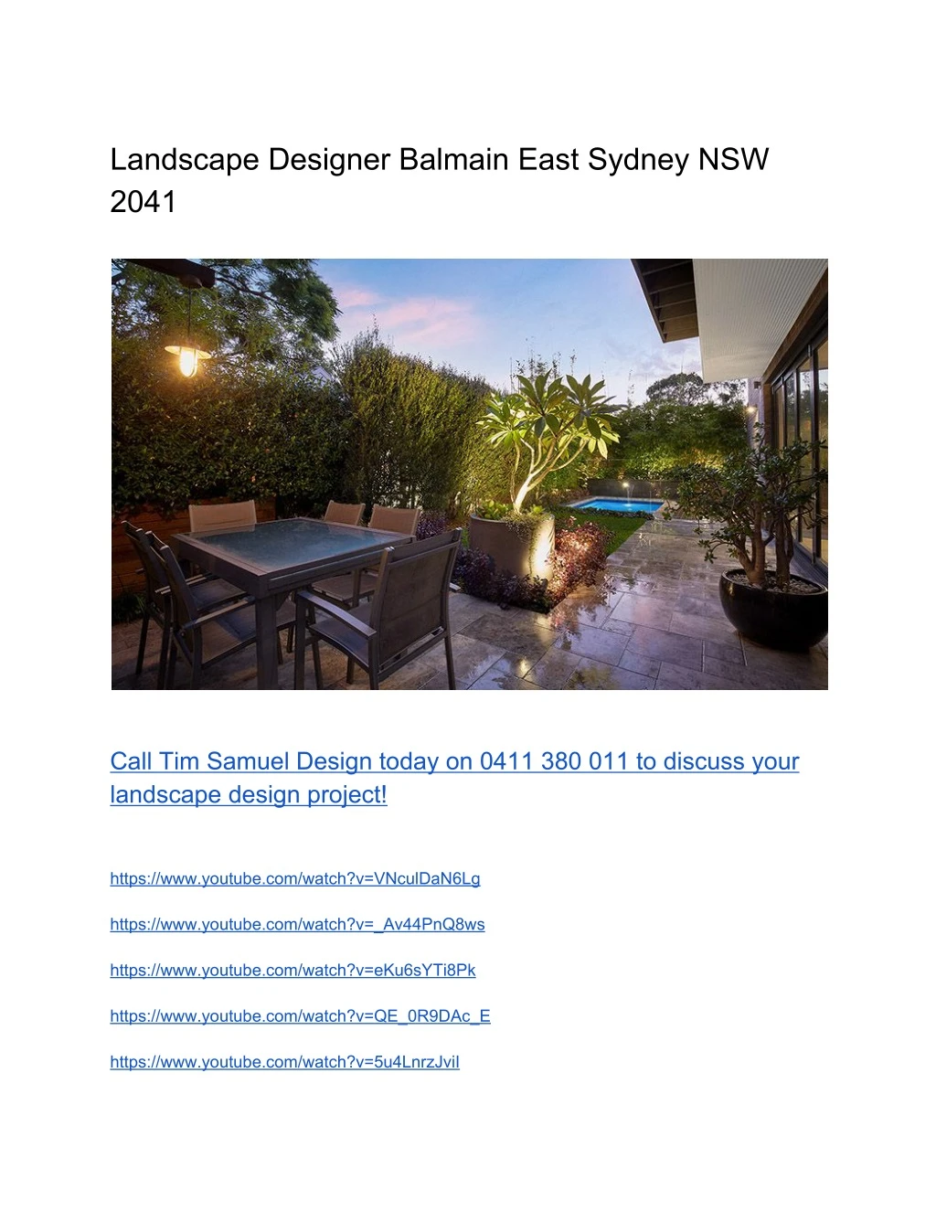 landscape designer balmain east sydney nsw 2041