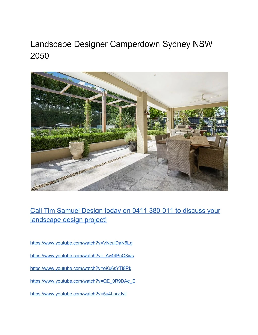 landscape designer camperdown sydney nsw 2050