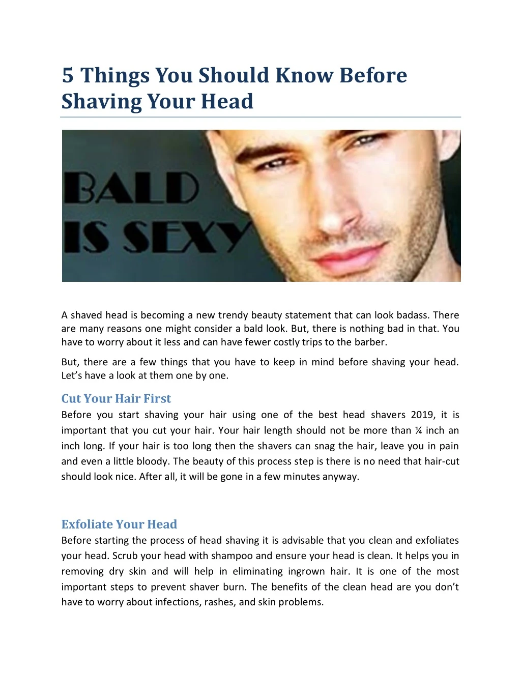 5 things you should know before shaving your head