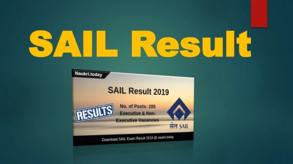 SAIL Result 2019 For 205 Executive & Non-Executive Posts | SAIL Cut Off