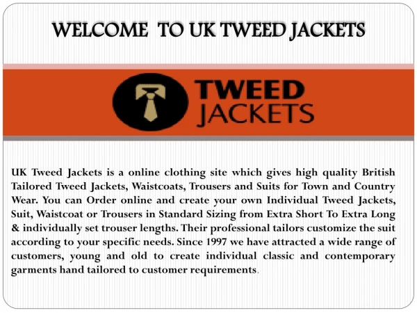 Buy Online Tweed Jackets and Suits at Tweed Shop UK