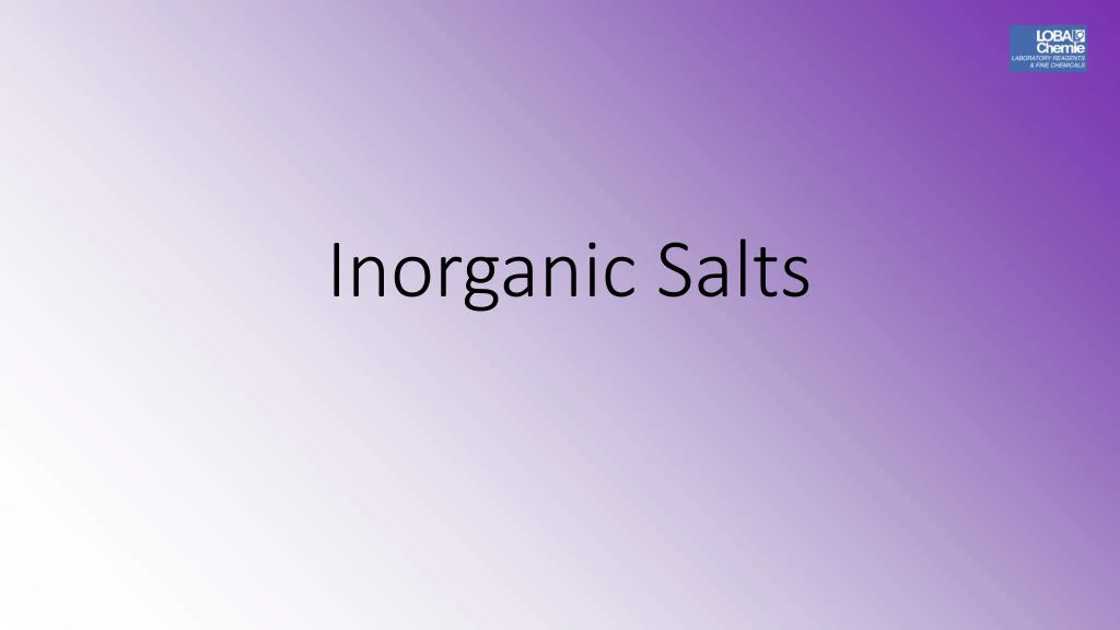 inorganic salts