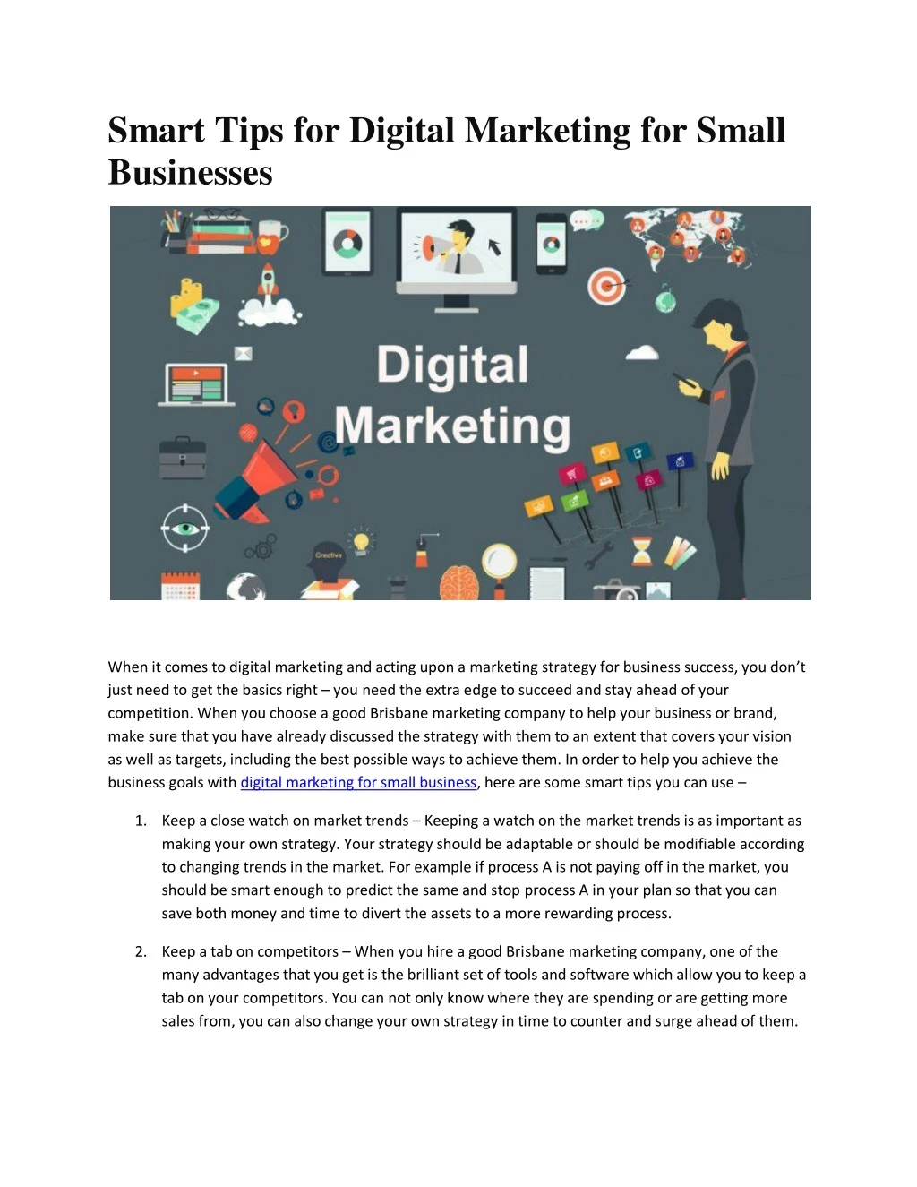 smart tips for digital marketing for small