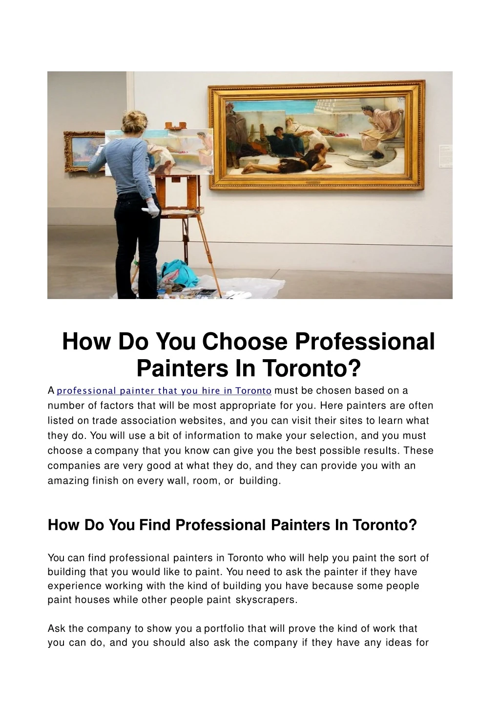 how do you choose professional painters