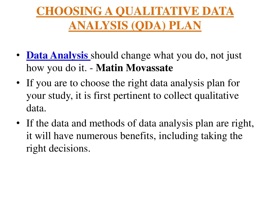 choosing a qualitative data analysis qda plan