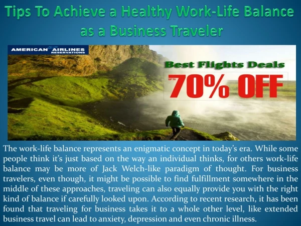 Tips To Achieve a Healthy Work-Life Balance as a Business Traveler