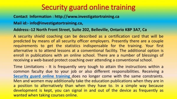 Gets Better Security guard online training Results by Following Simple Steps