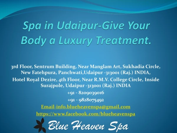 Spa in Udaipur-Give Your Body a Luxury Treatment