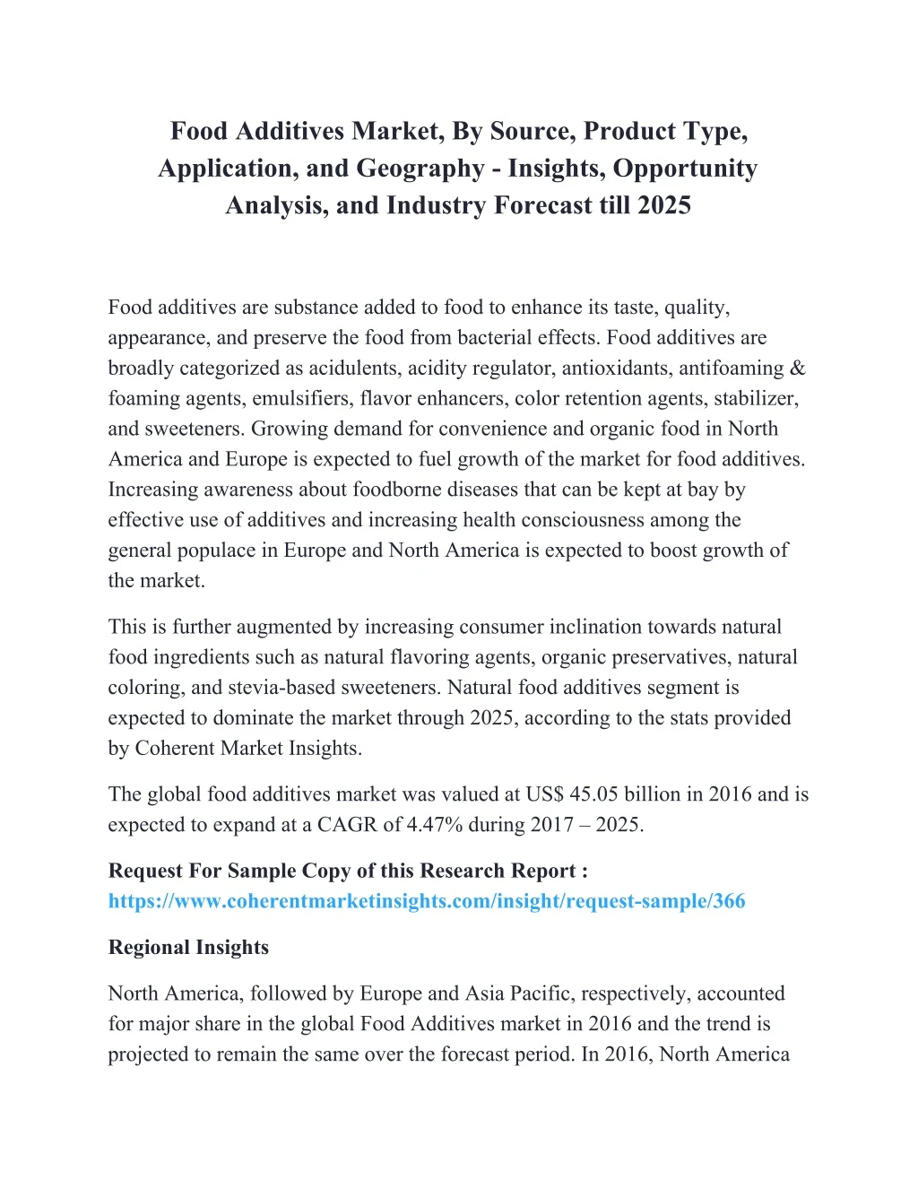 food additives market by source product type