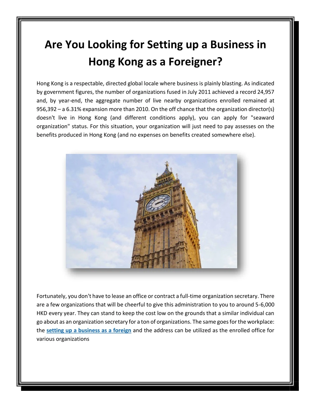 are you looking for setting up a business in hong