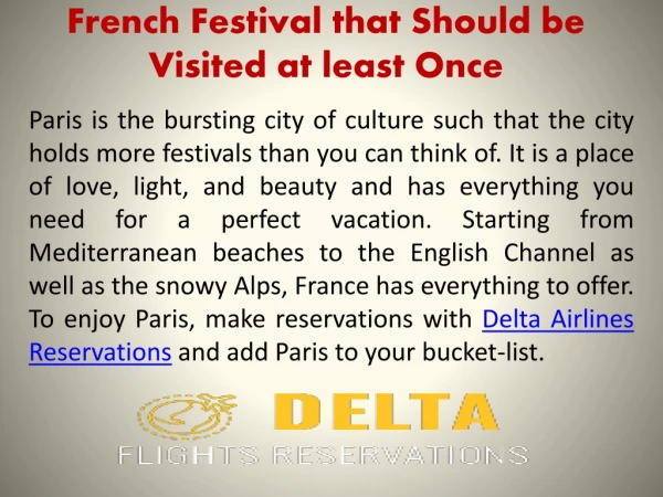 French Festival that Should be Visited at least Once