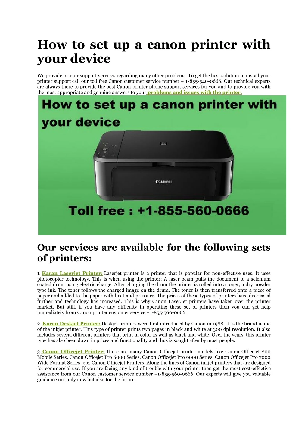 how to set up a canon printer with your device