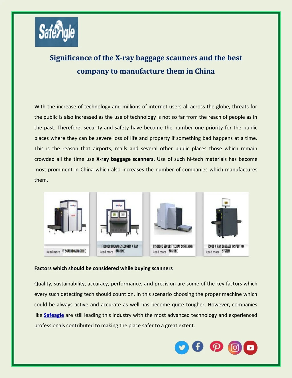 significance of the x ray baggage scanners