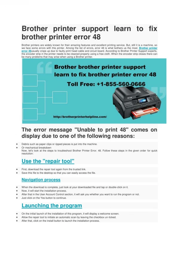 Brother printer support learn to fix brother printer error 48