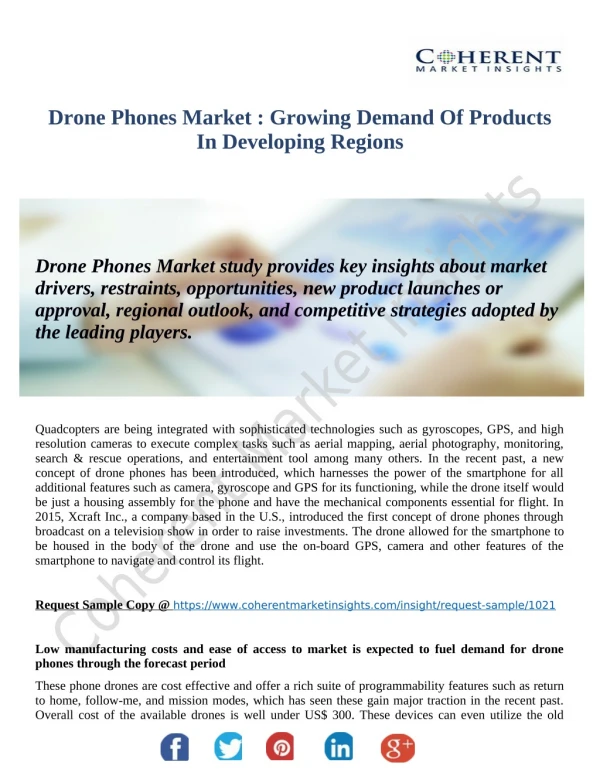 Drone Phones Market Growth In Technological Innovation, Competitive Landscape By 2026