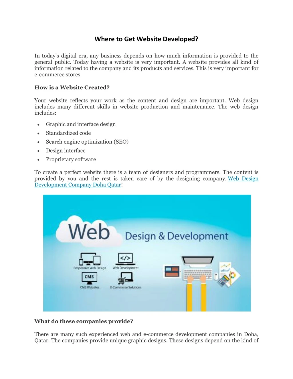 where to get website developed