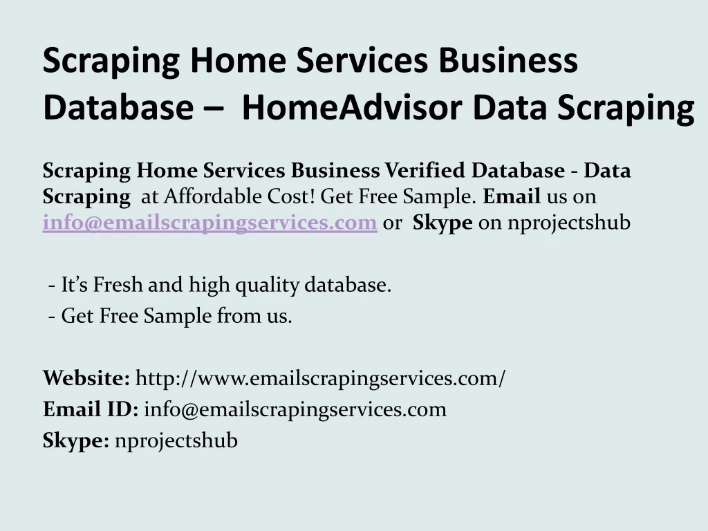 scraping home services business database homeadvisor data scraping
