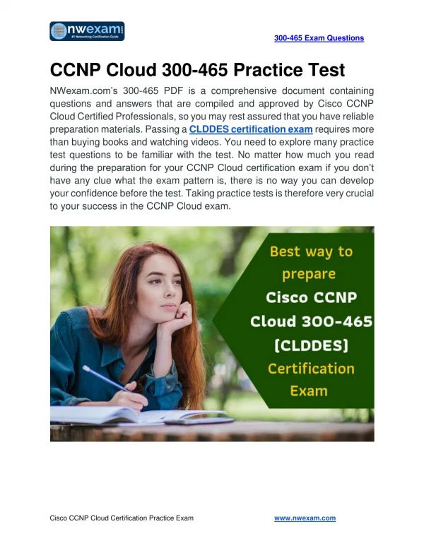 How to Prepare for Cisco 300-465 exam on CCNP Cloud