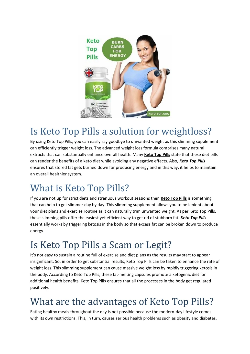 is keto top pills a solution for weightloss
