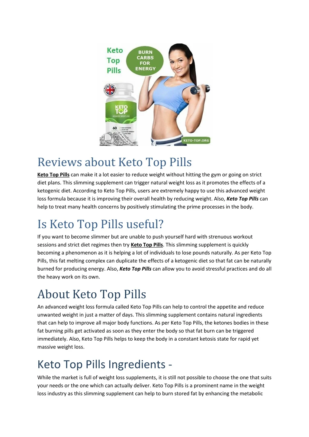 reviews about keto top pills