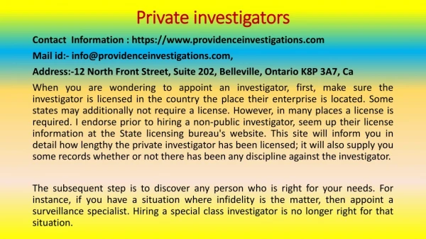 The Ultimate Secret of Private investigators